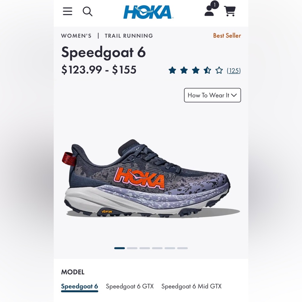 NIB Women’s Hoka Speedgoat 6 Trail Running Shoes Size 9